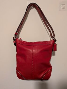 Coach Vintage Soho (Slim Hippie) Red Leather Shoulder Bag
